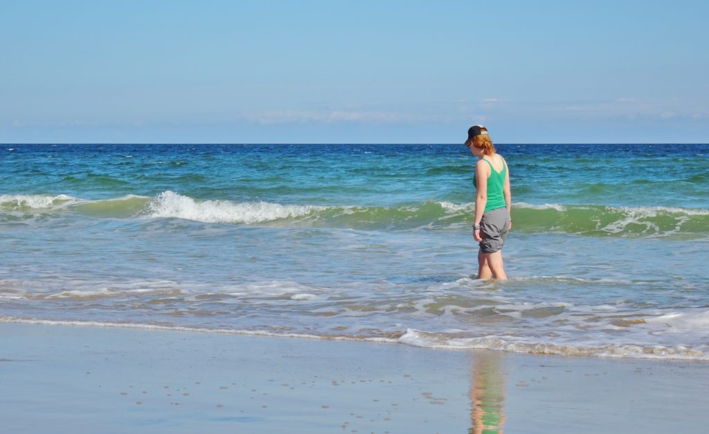 Wading in the Atlantic