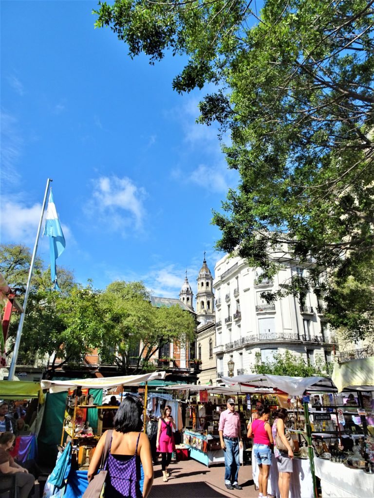 Exploring the market stalls of San Telmo